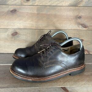 ll bean mens size 9.5 shoes brown leather comfort lace up oxfords